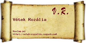 Vétek Rozália névjegykártya
